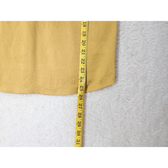 Express Women Top Small Yellow Chiffon Blend Sleeveless 1/4 Zip Tank Blouse - Picture 7 of 16